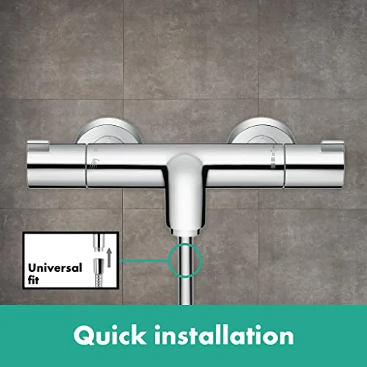 hansgrohe Aufputz Wannenthermostat Ecostat (Thermostatarmatur für 2 Funktionen) Chrom – Bild 4