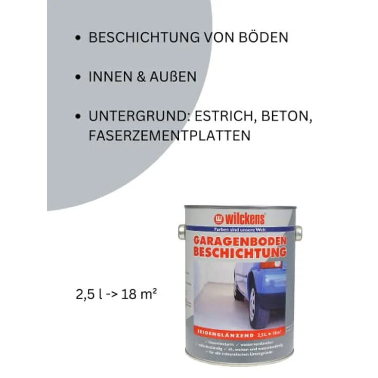 Wilckens Garagenbodenbeschichtung, RAL 7001 Silbergrau 2,5l – Bild 3