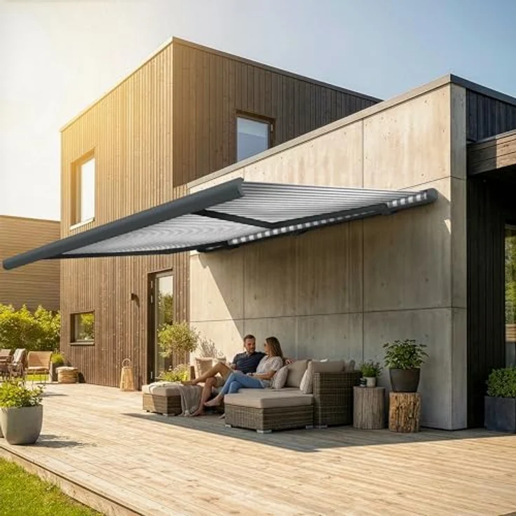 Eclipse Vollkassettenmarkise Eclipse Premium 3,5x3m Grau-Weiß – Bild 3