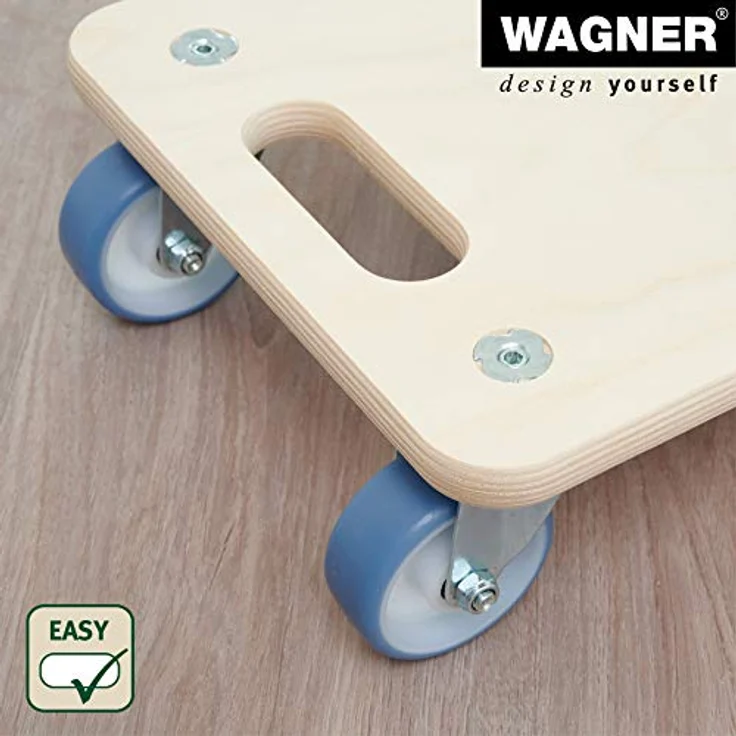 Transporthilfe MM 1325, 59 x 29 x 11 cm, softe Rollen Ø 75 mm, Rollenlager, Multiplex Birke FSC®, Tragkraft 300 kg – Bild 5