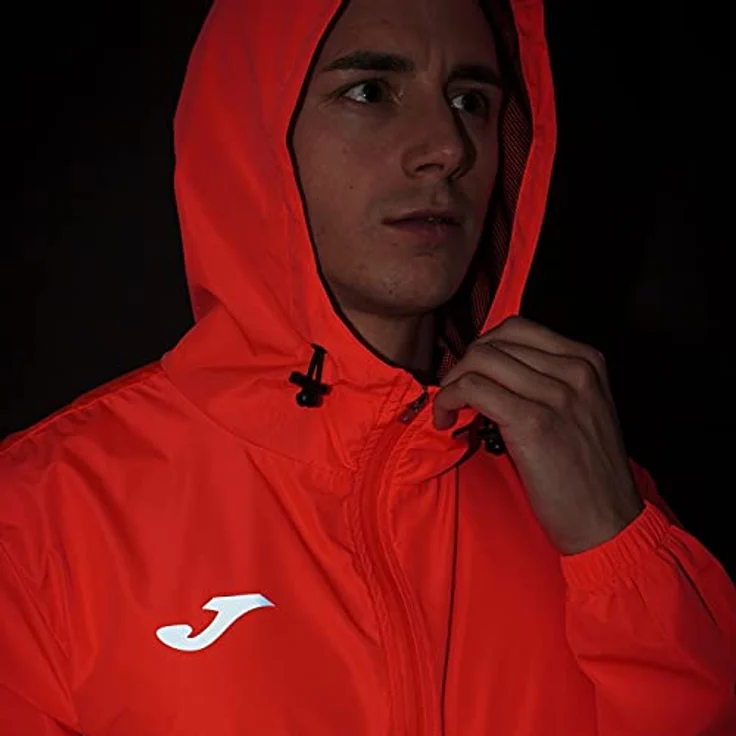 Joma Running Night, Herren Laufjacke mit verstellbarer Kapuze und reflektierendem Logo, Blau, S – Bild 7