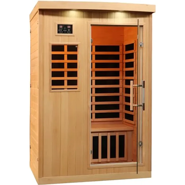 Canadian Spa GmbH Infrarotkabine Tremblant, 2-Personen Sauna mit Bluetooth Audio, Aromatherapie, BxTxH: 127 x 105 x 195 cm, Hemlock-Holz