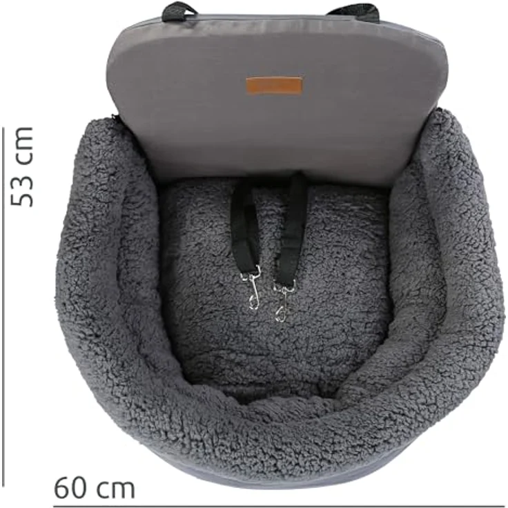 your GEAR Frontera - Hunde Autositz, Gurtsicherung, 2 verstellbaren Leinen, Schalensitz für Vorder- und Rücksitz – Bild 3