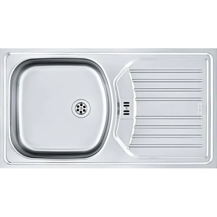 FRANKE Edelstahlspüle Einbauspüle 1 Becken 78 x 43,5 cm Aufbauspüle Küchenspüle rechteckig ab 45er Unterschrank, zeitloses Design, ungebürstete Oberfläche