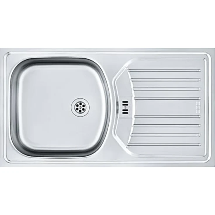 FRANKE Edelstahlspüle Einbauspüle 1 Becken 78 x 43,5 cm Aufbauspüle Küchenspüle rechteckig ab 45er Unterschrank, zeitloses Design, ungebürstete Oberfläche – Bild 1