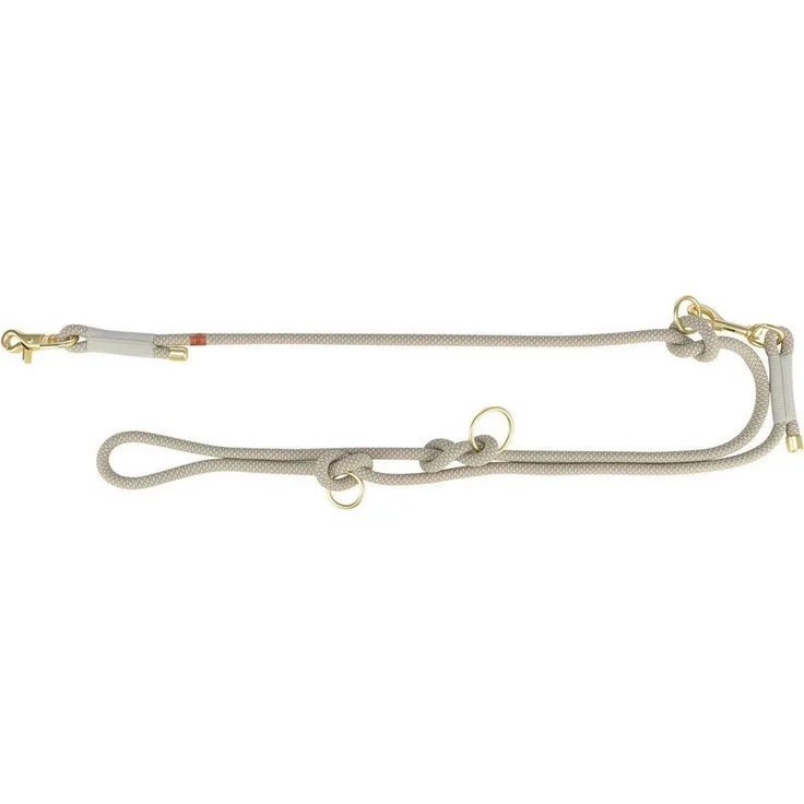 TRIXIE Hundeleine Soft Rope Verlängerungsleine grau/hellgrau - mattiertes Tau, 3-fach verstellbar, Trigger Snap Hooks