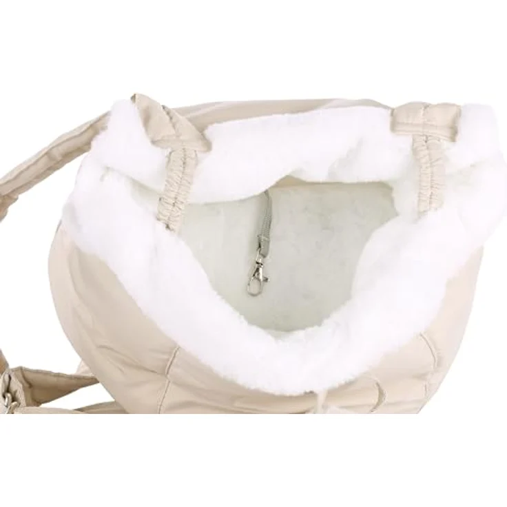 Flamingo Fronttasche Cuddi, Hunde-Transporttasche in beige mit verstellbarer Kurzleine und abwaschbarem Innenraum, max. Tragegewicht 4 kg – Bild 3