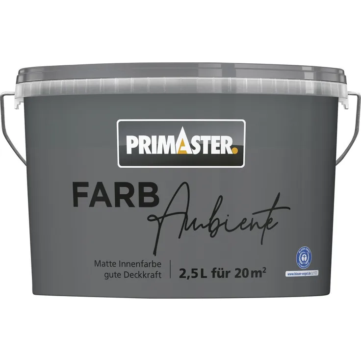 Primaster Farbambiente, Wandfarbe matt stahlgrau, 2,5 L, gute Deckkraft, lösungsmittelfrei, für Innenräume