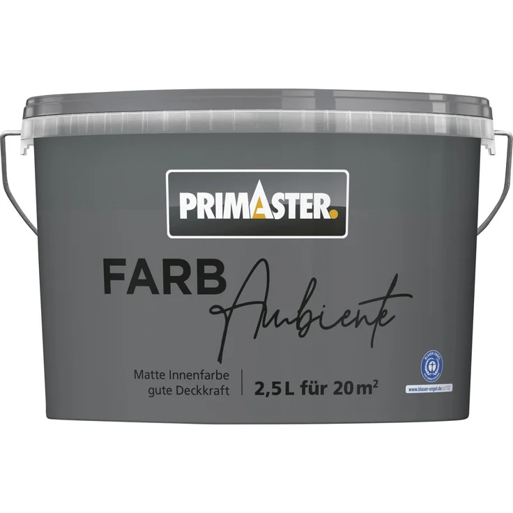 Primaster Farbambiente, Wandfarbe matt stahlgrau, 2,5 L, gute Deckkraft, lösungsmittelfrei, für Innenräume