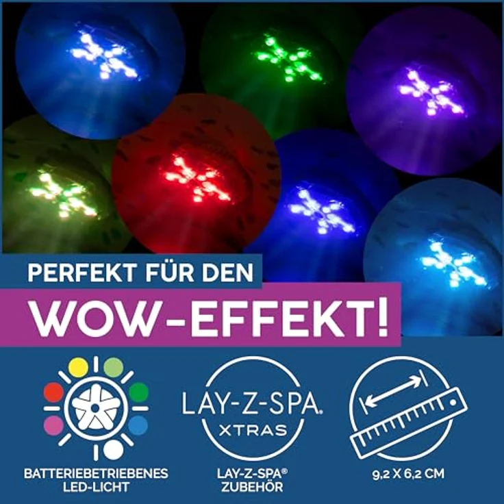 Bestway LAY-Z-SPA LED-Licht 7 Farben 9,2 x 6,2 cm – Bild 3