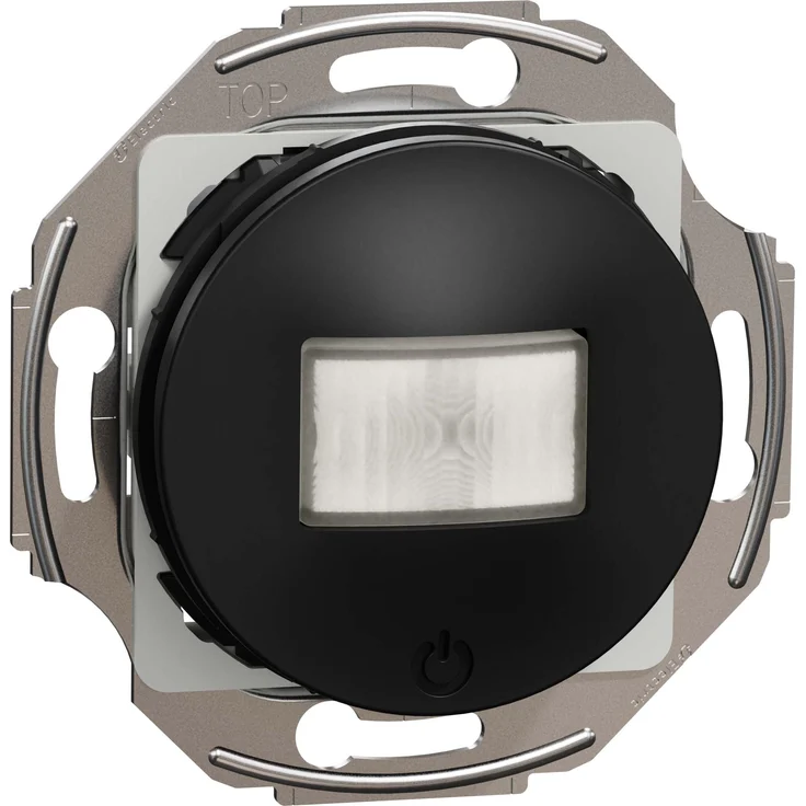 Schneider Electric WDE011653, Bewegungsmelder mit 8 m Reichweite, PIR-Sensortechnologie, einstellbare Nachlaufzeit, max. Schaltleistung 2200 W, schwarz