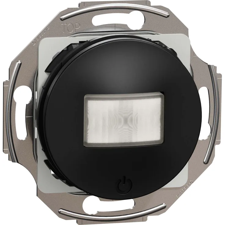 Schneider Electric WDE011653, Bewegungsmelder mit 8 m Reichweite, PIR-Sensortechnologie, einstellbare Nachlaufzeit, max. Schaltleistung 2200 W, schwarz