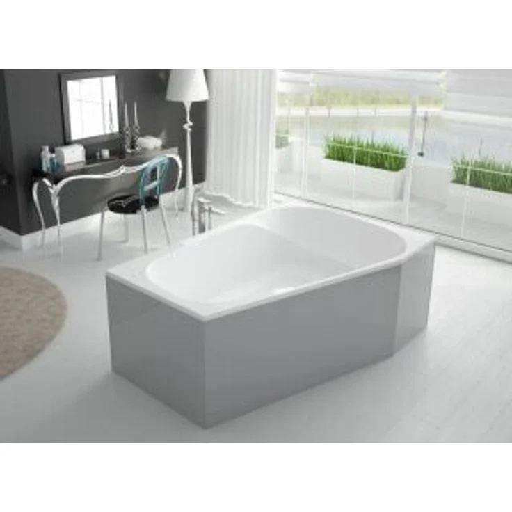 Hoesch BW Spectra 3667.010, Badewanne 1800x1200 mm, rechts, weiß, Sanitär Acryl, 340 l Wannennutzinhalt