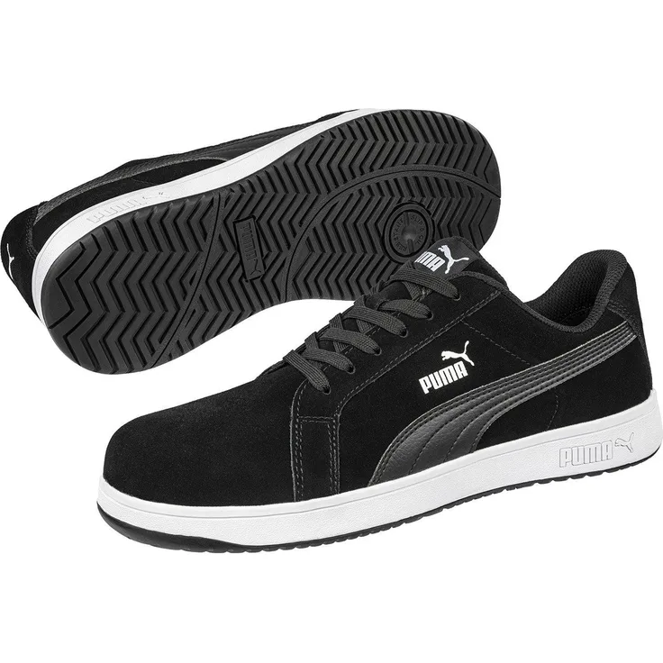 PUMA Safety Sicherheitsschuh - Hochwertiges Velourleder, BreathActive Funktionsfutter, Fiberglaskappe, 300°C hitzebeständige Gummilaufsohle