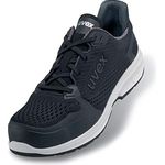 Uvex sport Sicherheits-Halbschuh Gr. 45 W14 S1, ESD, metallfrei, rutschhemmend, schwarz/weiß