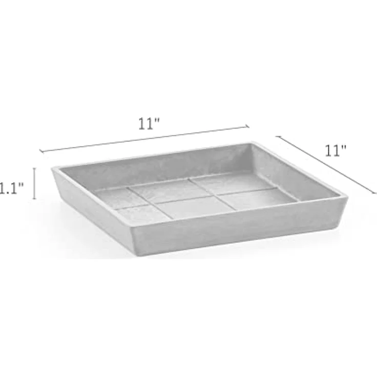 ECOPOTS Blumentopfuntersetzer SQUARE SAUCER Dark Grey, Recyclingkunststoff, bruchsicher, UV- und frostsicher – Bild 5