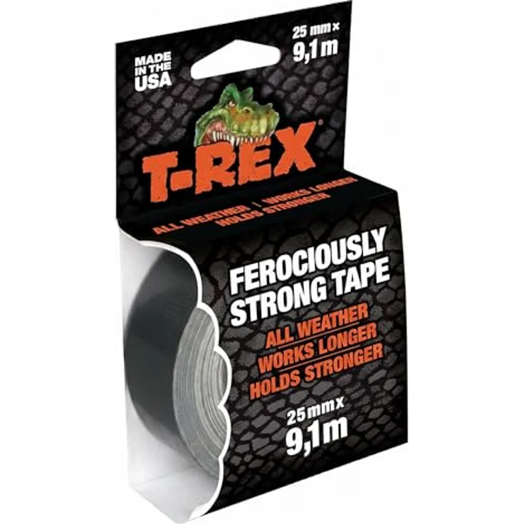 T-Rex T-REX Tape Mini-Rolle extra starkes Gewebeband 25 mm x 9,1 m – Bild 2