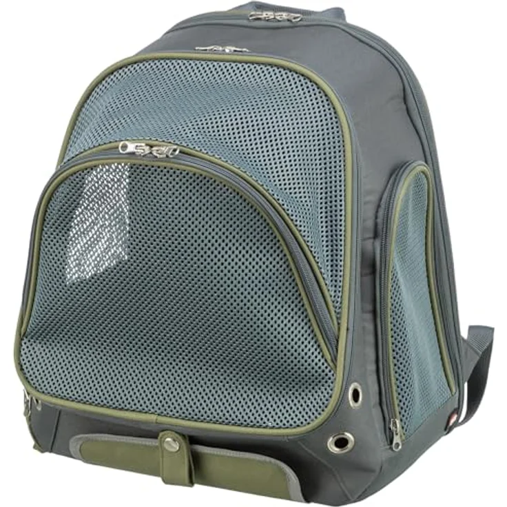 TRIXIE Hunde-Rucksack Lyla - Hunderucksack bis 8kg, atmungsaktives Mesh, integrierte Kurzleine - Schwarz – Bild 1