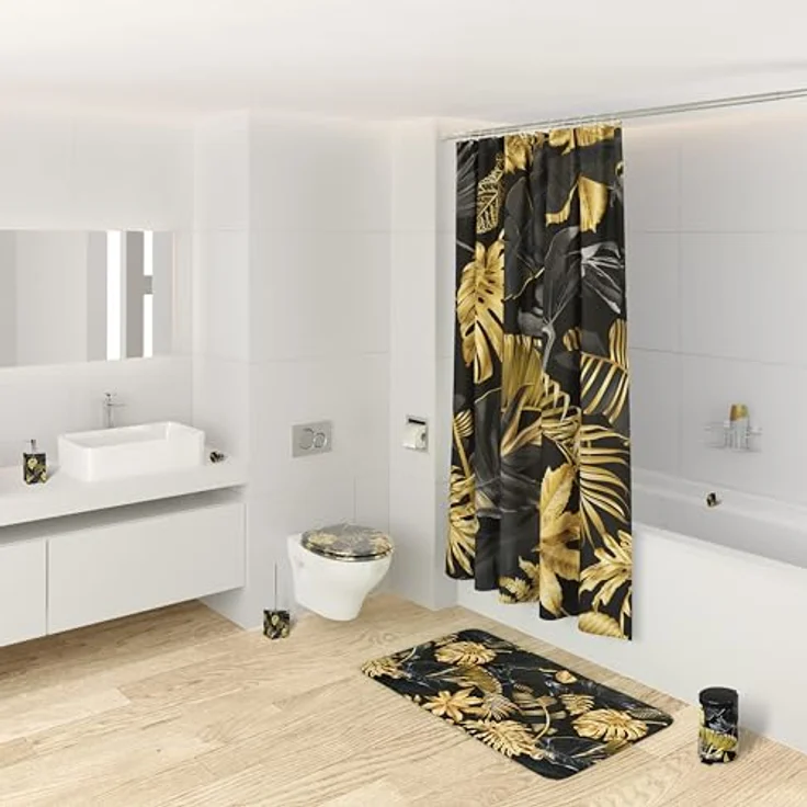 Sanilo WC Sitz Golden Leaves, Hochwertiger Holz-Toilettendeckel mit Absenkautomatik und antibakterieller Oberfläche – Bild 9