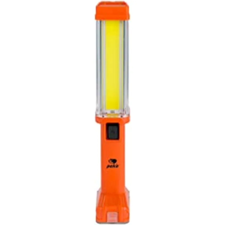 LED Taschenlampe Aufladbar für Werkstatt | 10W und 600 lm | 2 Intensitäten | Wiederaufladbare Taschenlampe mit USB und Ladekabel | 2 Lithium-Batterien 2000 mAh | Powerbank-Funktion | Peka W012