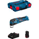 Bosch Multi-Cutter GOP 12V-28, kabelloser Multifunktionswerkzeug mit 3,0 Ah Akku, BRUSHLESS-Motor und L-Boxx 102