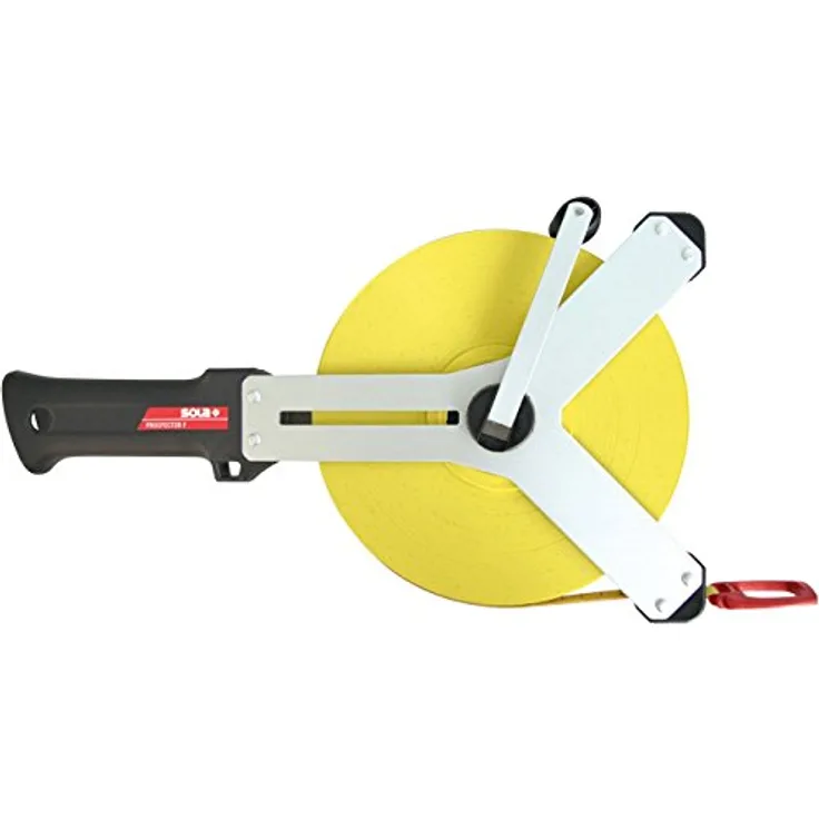 Sola SOLA PROSPECTOR F - Maßband Glasfaser 50m / 13mm - gelb mit mm Skala - Genauigkeitsklasse II - Bandmaß mit Multifunktions-Endhaken - Metermaß Länge - 50m, 30m