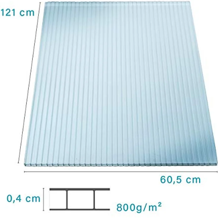 Kaiser plastic Gewächshaus »Gewächshausplatten 14 Stk., 1210 x 605 mm, 10,25 m2,Xtra Strong, Polycarbonat (PC) Doppelstegplatte - Hohlkammerplatte« – Bild 5