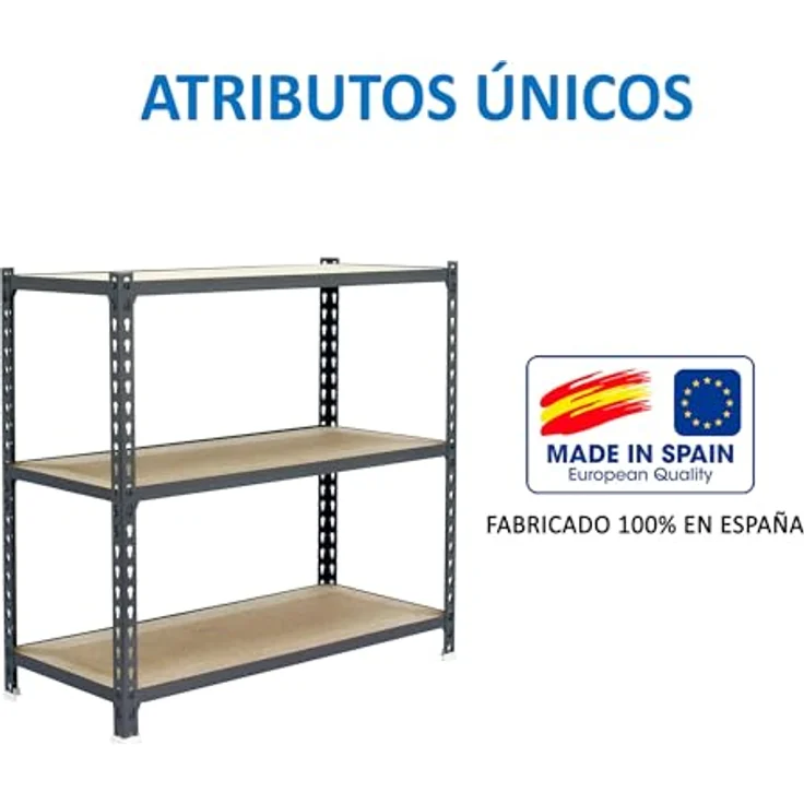 Simonrack Simonclick Metallregal Maderclick SuperPlus, 3 Böden, Traglast 200 kg pro Boden, Steckregal, Silber, H 100 x B 110 x T 30 cm – Bild 7