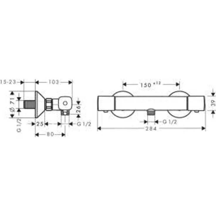 hansgrohe Ecostat Universal Aufputz Duschthermostat, für 1 Funktion, Chrom – Bild 3