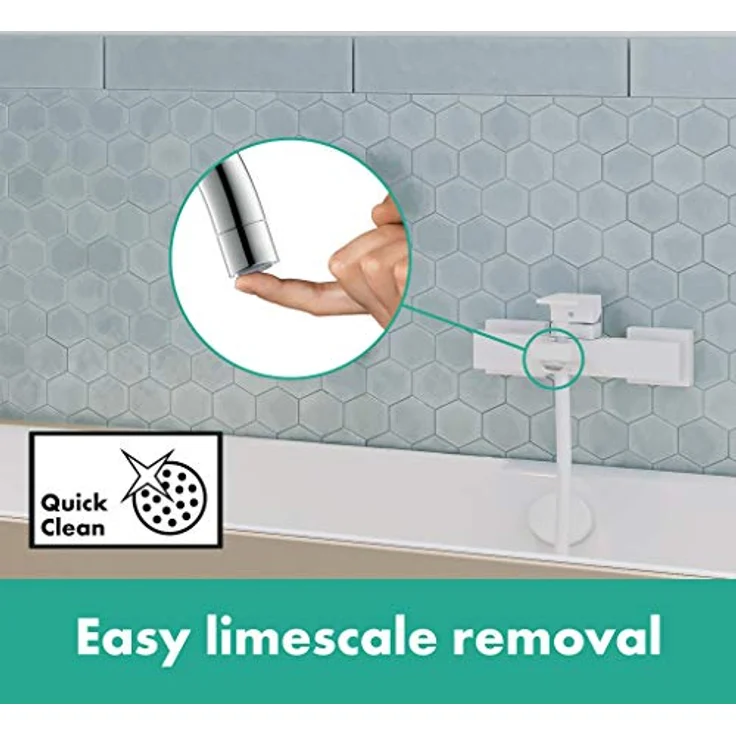 hansgrohe Wannenarmatur Metropol, Aufputz Einhebel-Wannenmischer mit mattweißer Oberfläche und automatischer Rückstellung – Bild 3