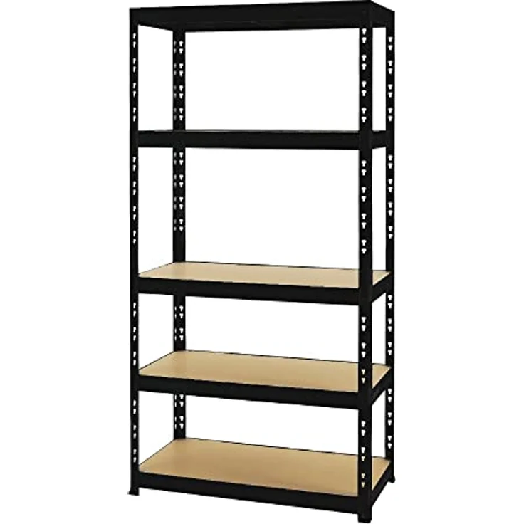Proregal Schwerlastregal Tiger, 180 x 90 x 45 cm, Traglast 265 kg pro Boden, 5 höhenverstellbare Böden, Schwarz – Bild 7