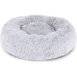 lionto Hundebett rund Hundekissen Hundesofa Katzenbett Donut, (S) 40 cm Ø hellgrau