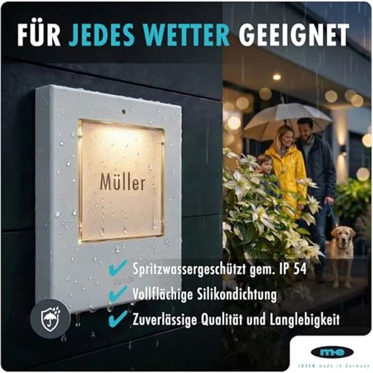 m-e KTF-1 W Türklingelknopf mit Beleuchtungsautomatik für 1-Familienhaus, weiß – Bild 3