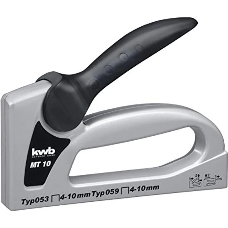 Kwb 053410 Handtacker PROFI TACK MT 10, schwere Metallausführung mit stufenloser Schlagkraftregulierung, für Klammern Typ 053 und 059 bis 10 mm – Bild 1