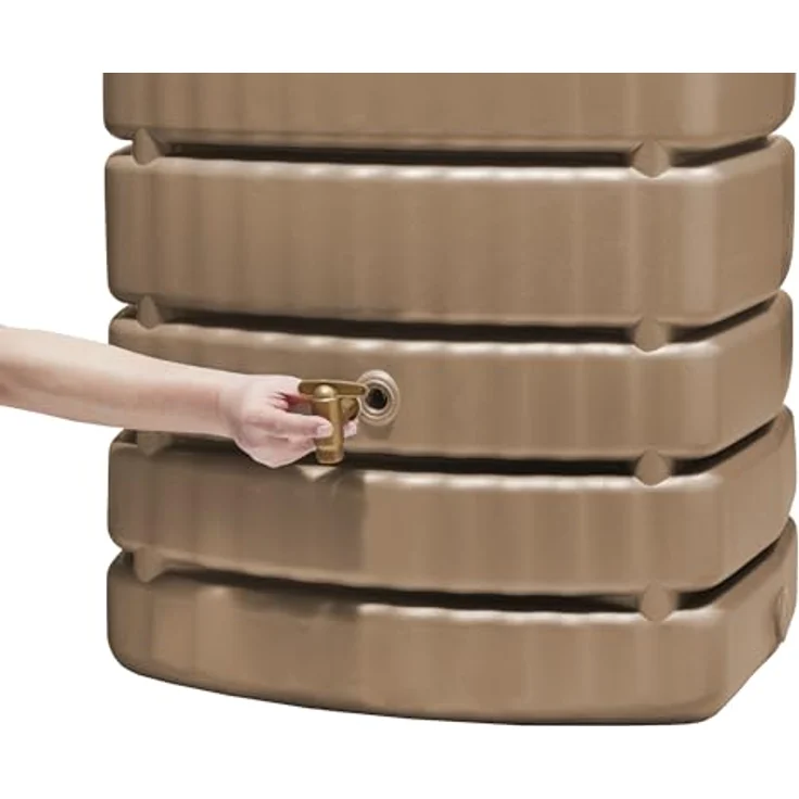 4rain Slim Wandtank 500 Liter Taupe - Regenwassertonne mit Platzsparendem Design und Praktischer Wasserentnahme – Bild 3