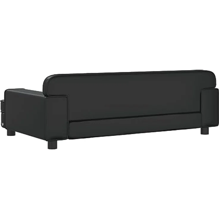 vidaXL Hundebett Schwarz 90x53x30 cm Kunstleder – Bild 5