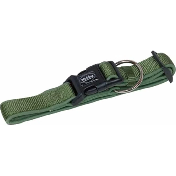 Nobby Halsband Classic Preno waldgrün, Hundehalsband aus Nylon mit Neoprenfütterung – Bild 1