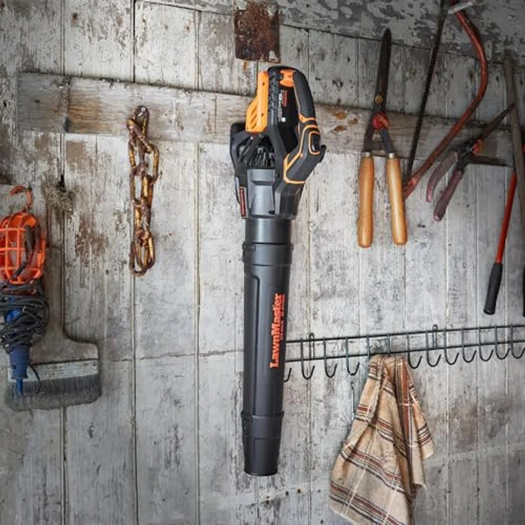 LawnMaster MX 24V Akku-Laubbläser, kabelloser Axialgebläser mit 4,0 Ah Lithium-Ionen-Akku, 240 Minuten Laufzeit, schwarz – Bild 8