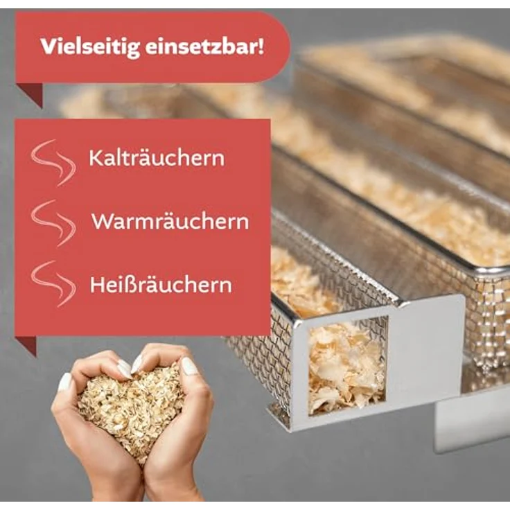 LEMODO Kaltrauchgenerator, Edelstahl Räucherspirale mit 5 Stunden Räucherzeit, für Kugelgrill und Räucherofen – Bild 4
