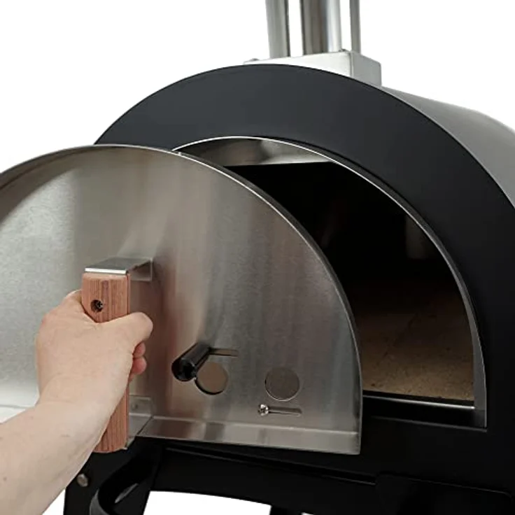 BBQ-Toro Pizzaofen "Havai", Steinbackofen mit Schamottesteinen, 500°C, 2 Seitenablagen, Edelstahl und lackiertes Stahlblech – Bild 7