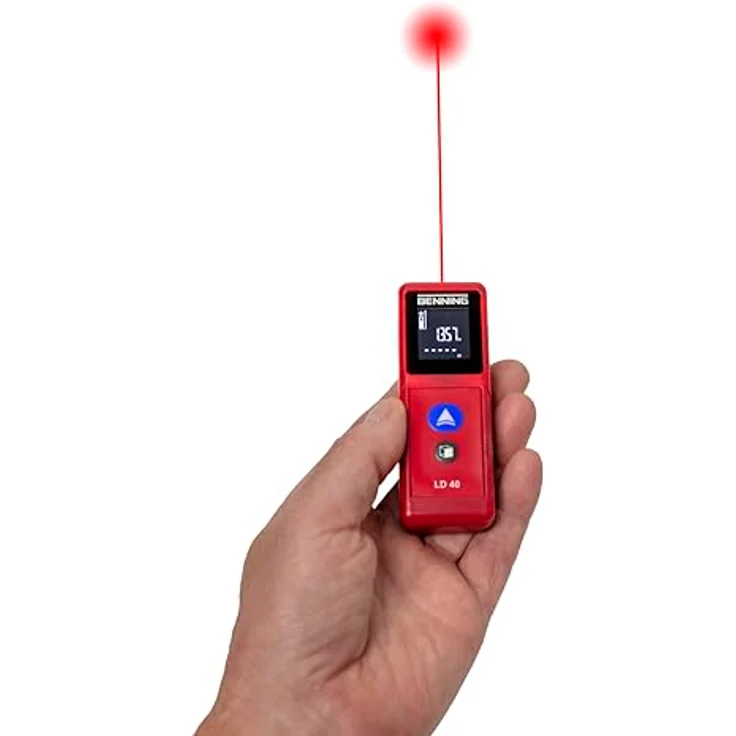 Benning Laser-Entfernungsmesser LD 40, handlich und kompakt, gummiertes Gehäuse, einfach zu bedienen – Bild 3