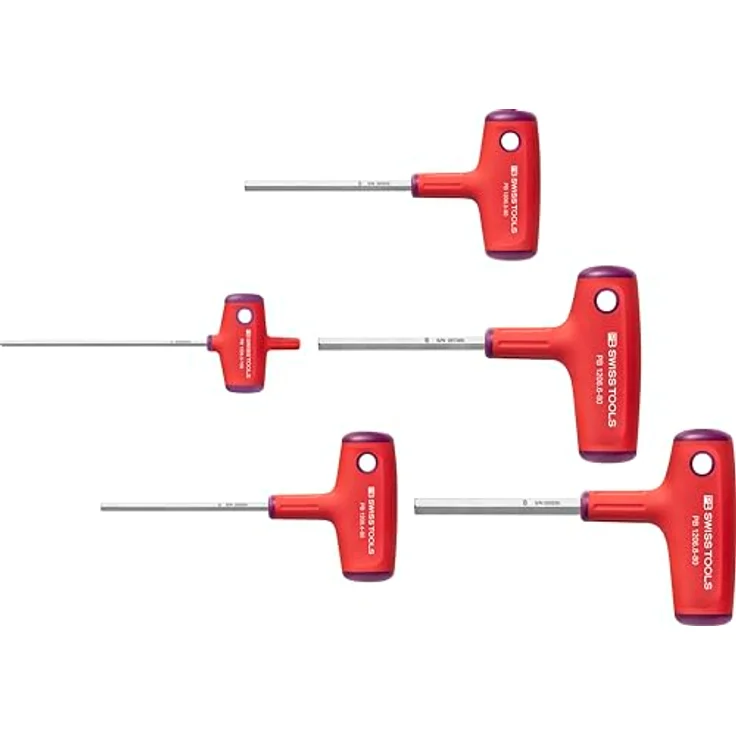 PB Swiss Tools T-Griff Innensechskant Set | 100% Swiss Made | 5-teiliges Quergriff Sechskant Schraubendreher Set 2,5-6 mm für Schraubarbeiten in Industrie und Handwerk – Bild 1