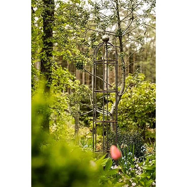 ELEO Rankobelisk „Messina“ I massiver Obelisk aus Schmiedeeisen I in 2 verschiedenen Größen I dekorativer & praktischer Rankobelisk aus Metall (klein, unbeschichtet) – Bild 2