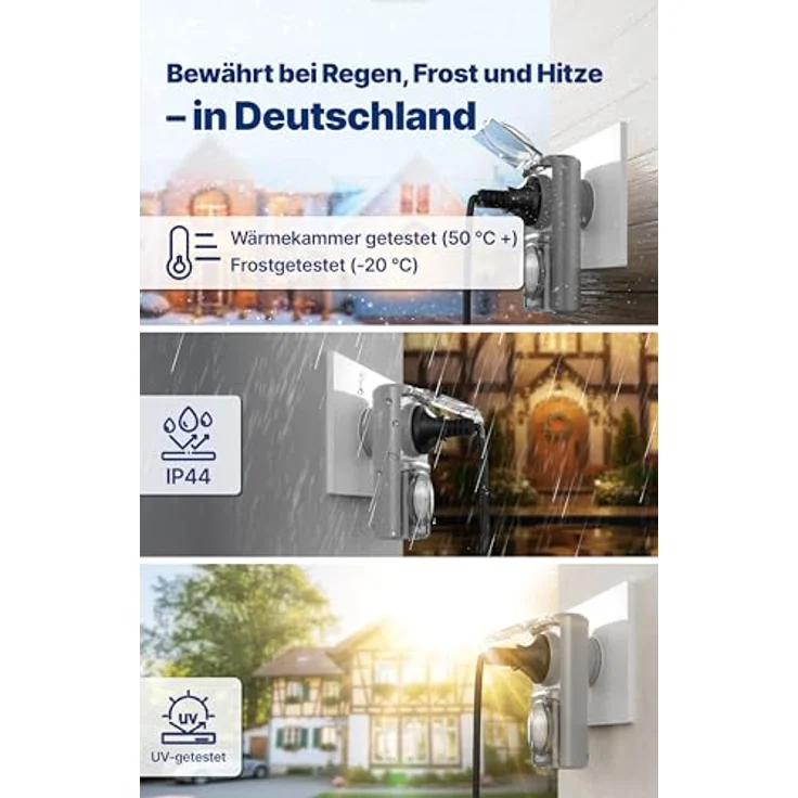 4smile Zeitschaltuhr für Aussenbereich, IP44 wetterfest mit 48 Schaltzeiten, Grau – Bild 3