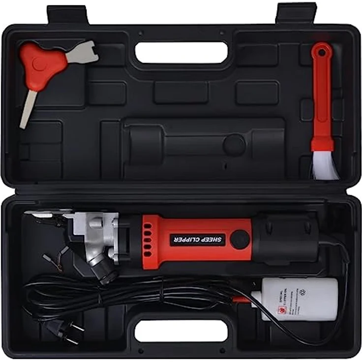 vidaXL Tierhaarentferner 6-tlg. Schermaschinen-Set für Schafe 320 W, Schwarz und Rot – Bild 3