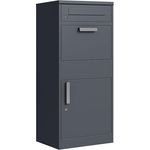 DEGAMO Paketbox Briefkasten BREMEN 50x38x112cm, Stahl anthrazit, abschließbar mit separatem Brieffach