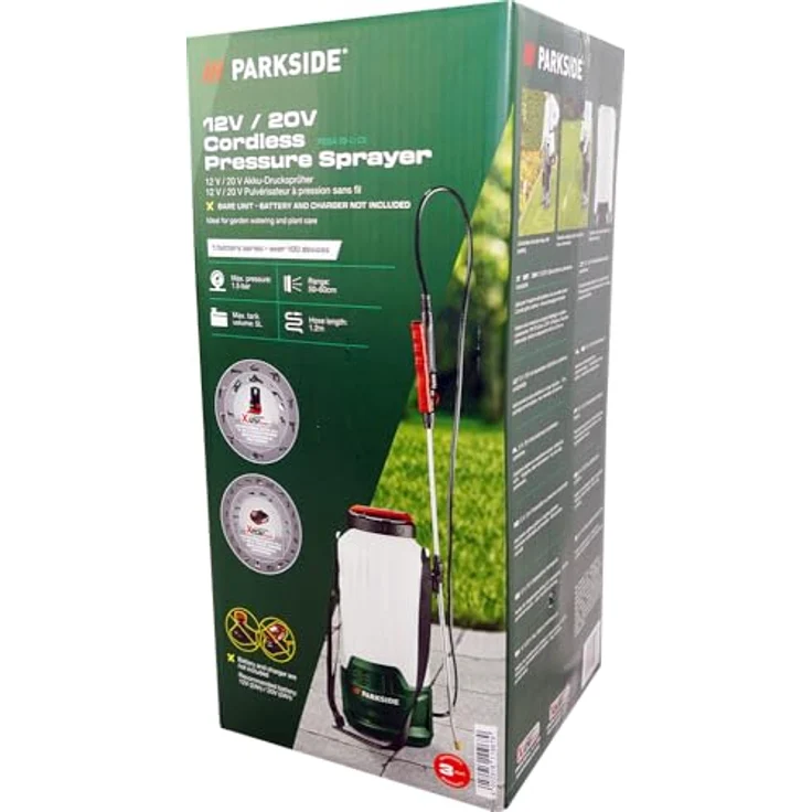 Parkside PDSA 20 Akku-Drucksprühgerät, 5L Behälter, schnelle Druckaufbau-Pumpe bis 1,5 bar, kompatibel mit 12V / 20V Akkus – Bild 2