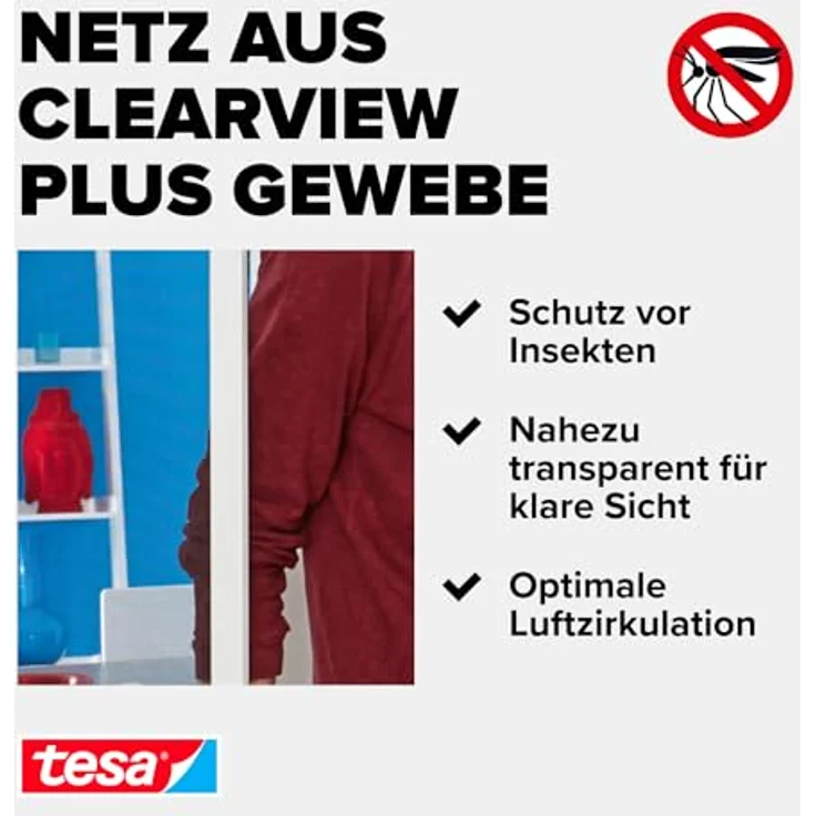tesa Fliegengitter ALU COMFORT Türen, 1,00 m x 2,20 m, weiß – Bild 5