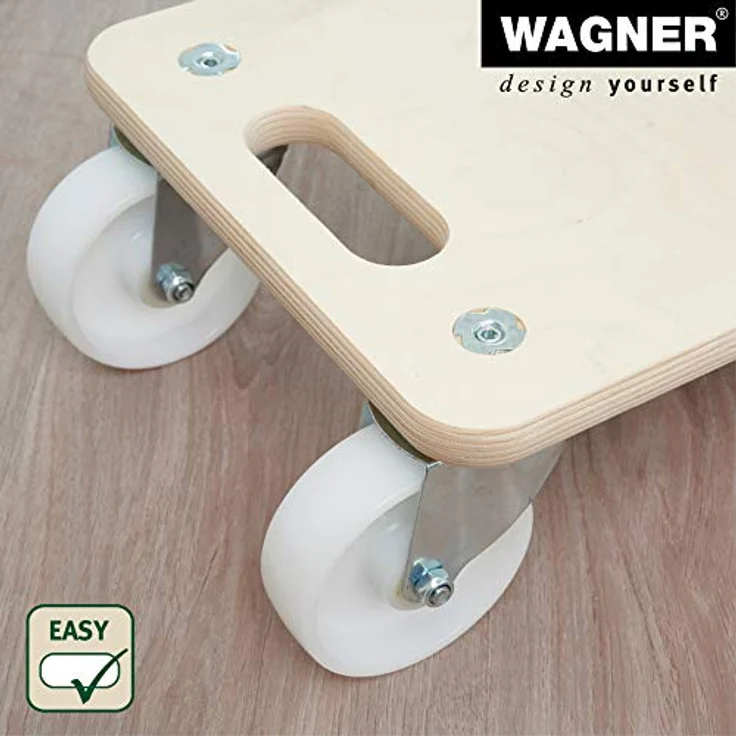Transporthilfe MM 1326, 59 x 29 x 13,5 cm, harte Rollen Ø 100 mm, Rollenlager, Multiplex Birke FSC®, Tragkraft 400 kg – Bild 3