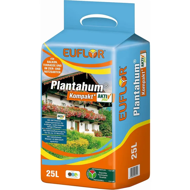Euflor Plantahum Kompakt AKTIVplus Pflanzerde mit Mikroorganismen 25 Liter (35812200)